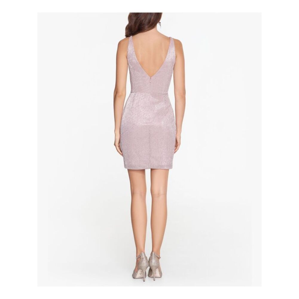 BLONDIE Womens Sheath Above The Knee Dress Sleeveless Luxe Side Train Lined - Picture 2 of 2